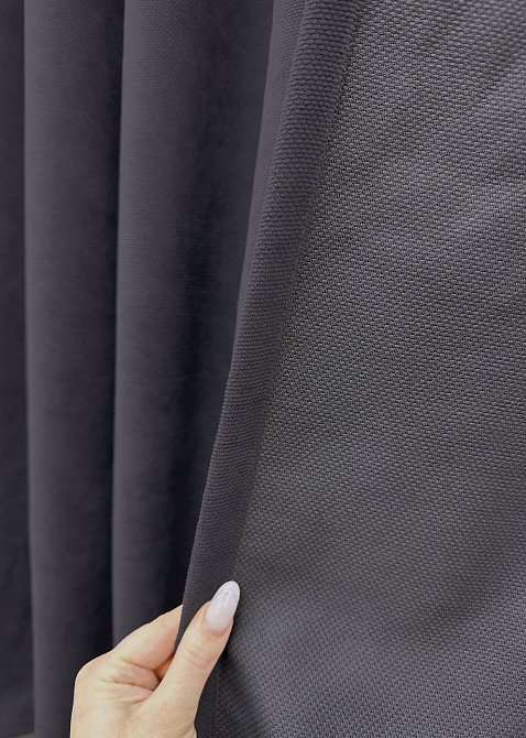 Комплект готових штор VR-Textil Вельвет Velanta № 1879ш Графітовий 200х290 см 2 шт (32-256) Київ - фото 7