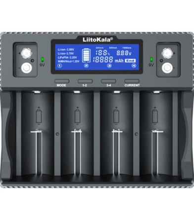 Зарядное устройство универсальное LiitoKala Lii-D4XL LCD 220/12B для аккумуляторов (Li-ion IMR LiFe NiMH Ni-CD+Крона) Киев