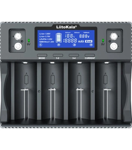 Зарядное устройство универсальное LiitoKala Lii-D4XL LCD 220/12B для аккумуляторов (Li-ion IMR LiFe NiMH Ni-CD+Крона) Киев - изображение 1