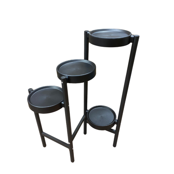 Стеллаж-полка для растений и горшков с цветами на 4 яруса цвет черный Каменец-Подольский