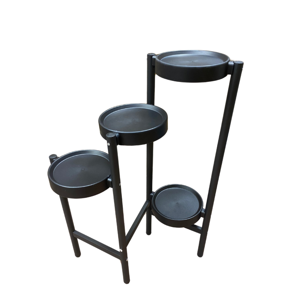 Стеллаж-полка для растений и горшков с цветами на 4 яруса цвет черный Каменец-Подольский - изображение 3