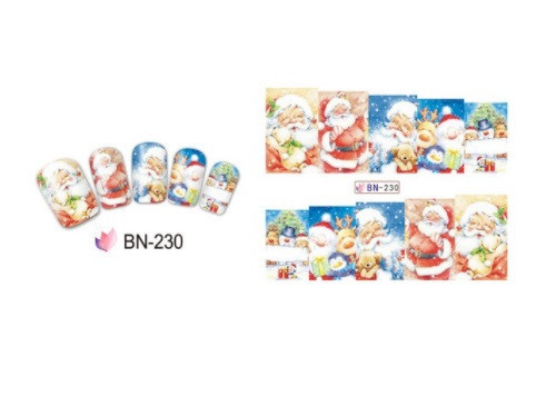 Слайдеры на ногти дед мороз, размер стикера 6*5см, инструкция по применению есть в описании Киев - изображение 1