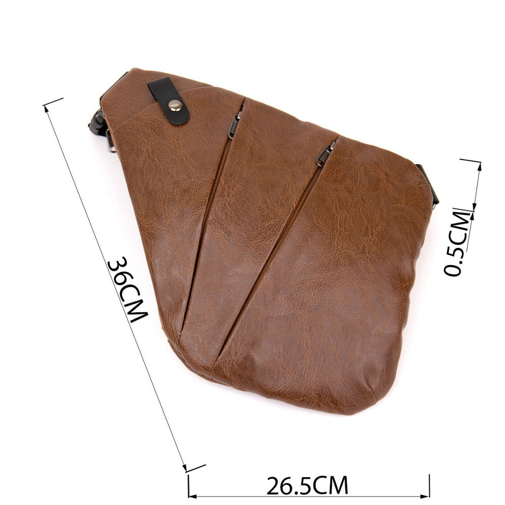 Сумка слинг кожзам Светло-коричневая (Vintage) Киев - изображение 7