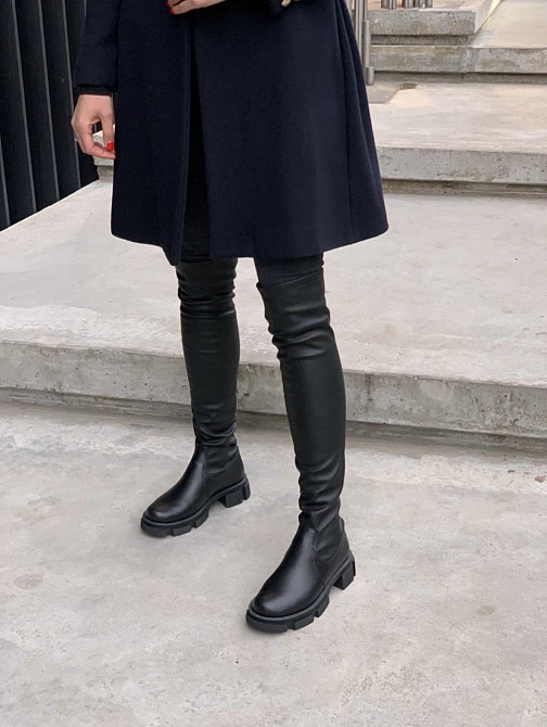 Zemira Ботфорти жіночі ZEMIRA чорні натуральна шкіра зима висота 58см обхват гомілки 34-40см (Б Коломыя - изображение 2