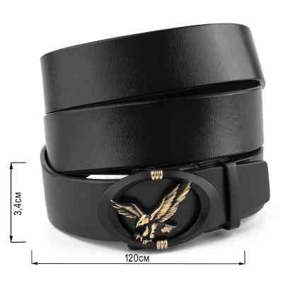 Ремень Vintage Мужской с пряжкой автомат с силуэтом орла Черный (20297) Винница