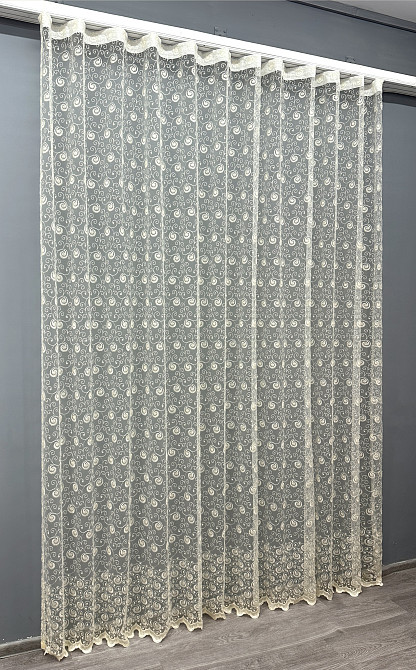 Тюль VR-Textil 1685т Фатин с вышивкой Молочный 300х270 см (42-0728) Киев - изображение 3