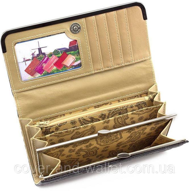 Недорогий жіночий гаманець на магнітній застібці чорного кольору Kivi Київ - фото 4