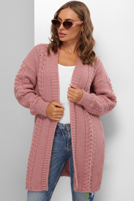 Женский стильный вязаный кардиган в стиле оверсайз.  44-52р. Киев - изображение 2