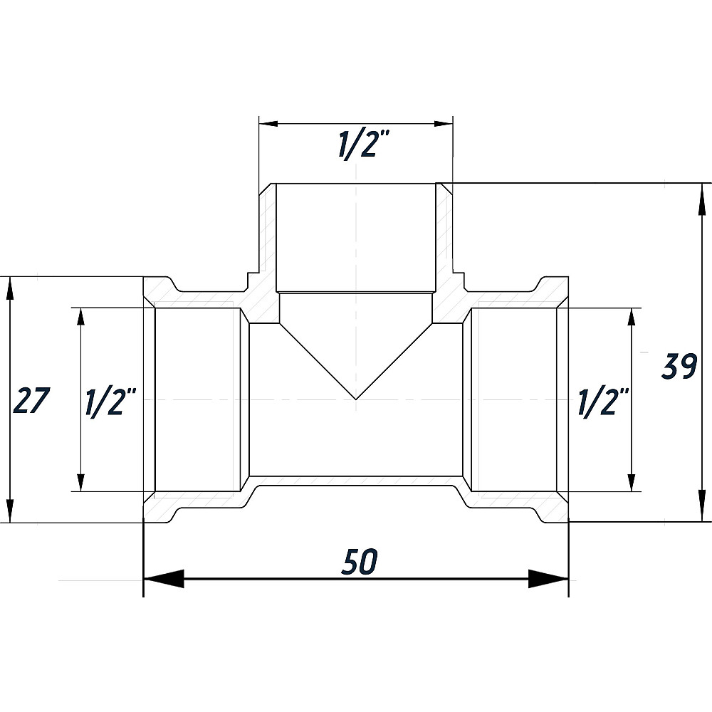 Трійник 1/2″ВЗВ нікельований NT336S OPTIMUM Тернополь - изображение 3