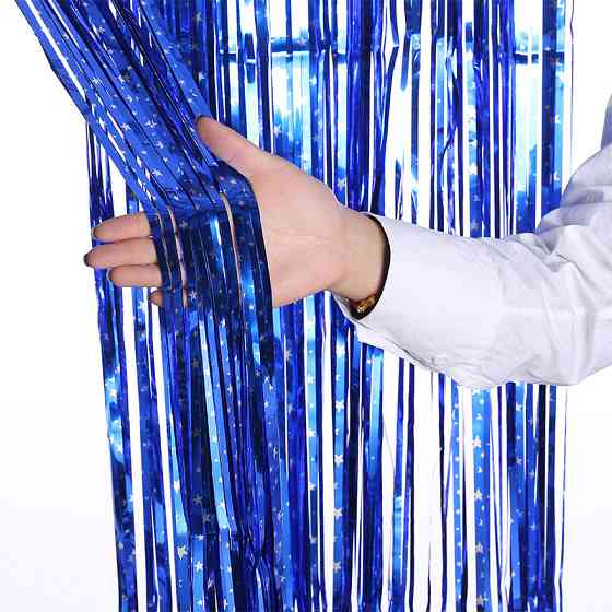 Дождик для фотозоны с принтом звезд 2 м на 1 м синий Киев