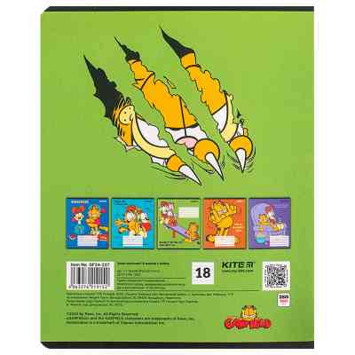 Тетрадь Kite Garfield, 18 листов, линия (GF24-237) Винница