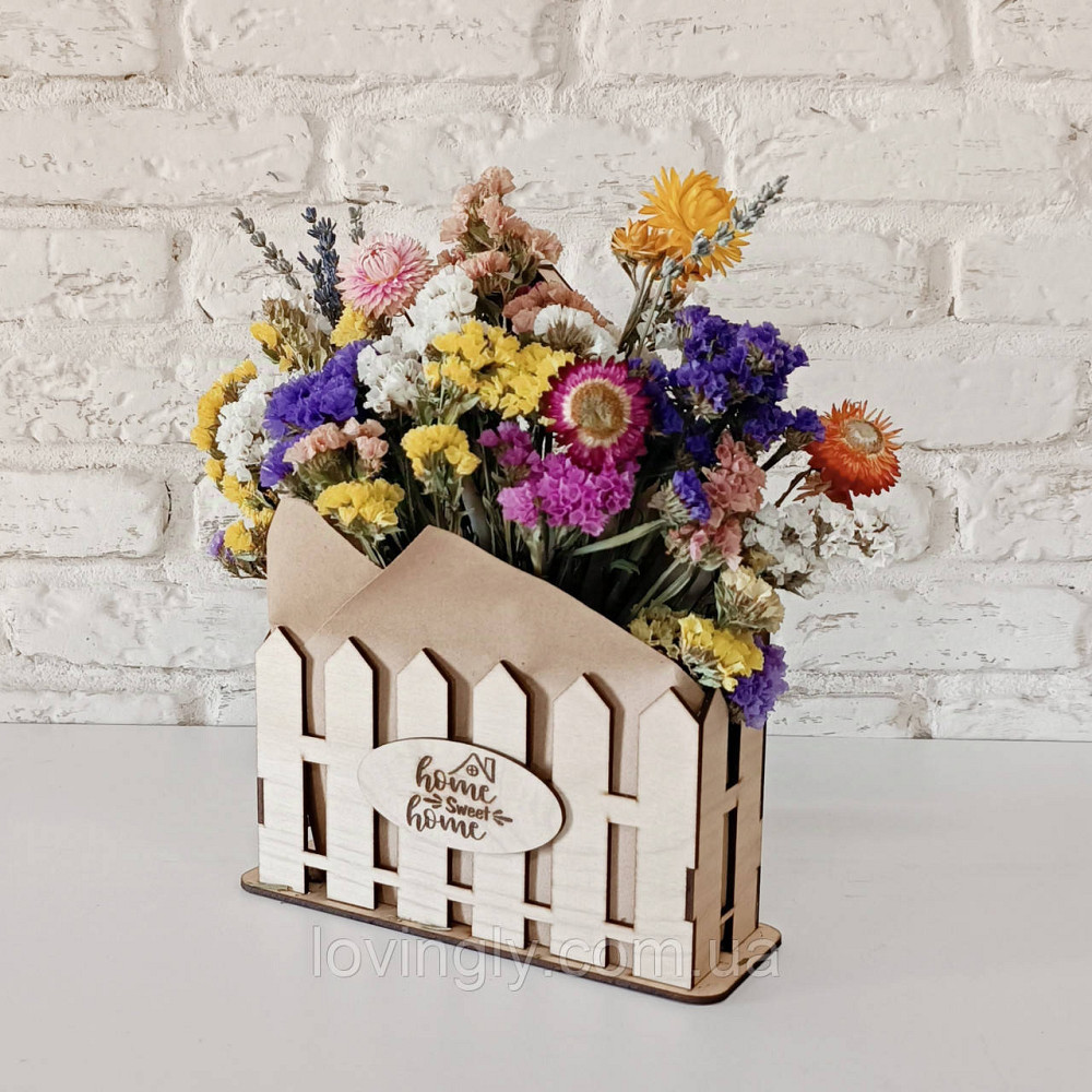 Композиція із сухоцвітів в кашпо  "Милий Дім"  36/20см Ірпінь - фото 1