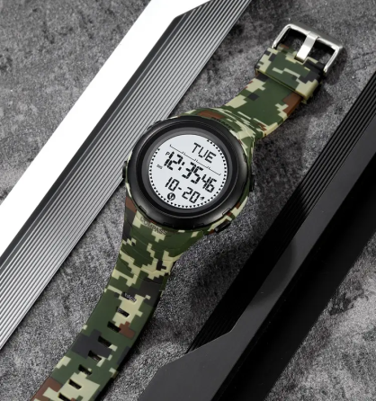 Годинник чоловічий наручний спортивний Skmei 2166 Compass з компасом і крокоміром (Камуфляж з білим) Київ