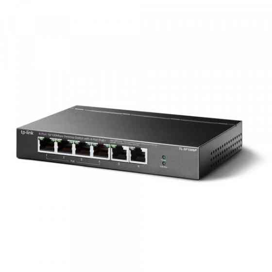 Комутатор TP-Link TL-SF1006P, 6x10/100 Fast Ethernet, FE/4xPoE 56W (TL-SF1006P) Киев