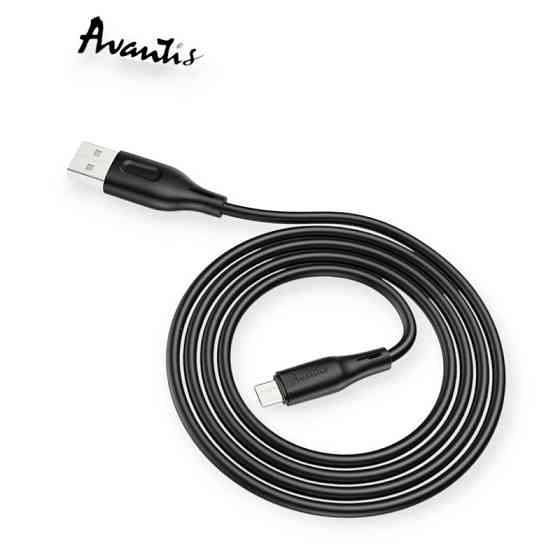 Кабель для зарядки Avantis USB - Micro USB, 1м, черный, круглый силиконовая оплетка Мукачево