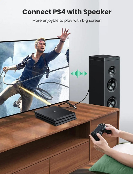 Кабель оптичний UGreen AV122 Toslink-Toslink Optical Audio Cable 70891 (Чорний, 1.5м) Николаев - изображение 7