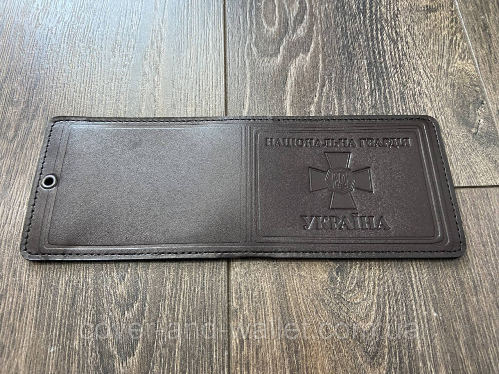 Обложка кожаная  "Національна Гвардія" Коричневий Київ - фото 3