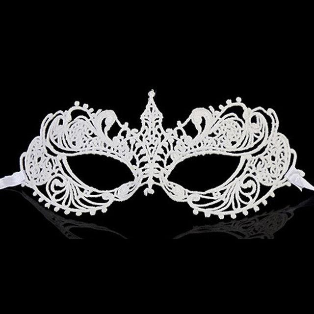 Маска карнавальна біла з мережива Київ - фото 1