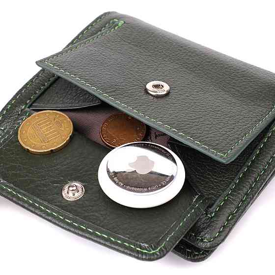 Вертикальний жіночий гаманець з натуральної шкіри Зелений (ST Leather) Київ