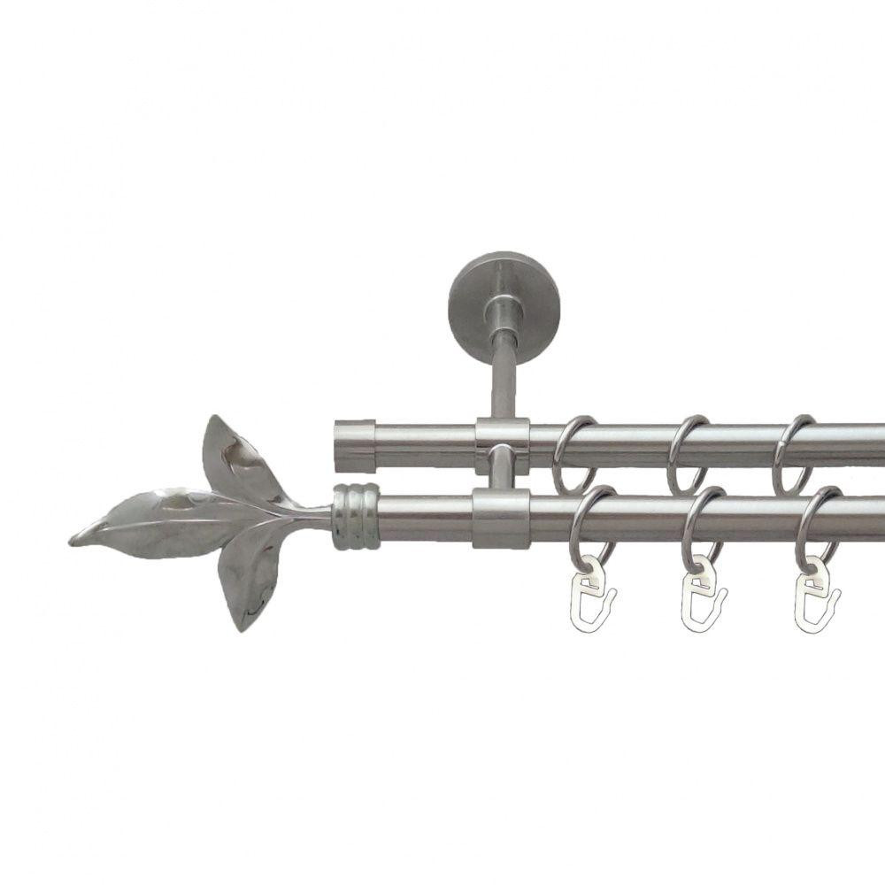 Карниз Orvit Листок Лілії металевий дворядний закритий гладка труба кільце металеве Нержавіюча Сталь 16\16 мм Львов - изображение 1