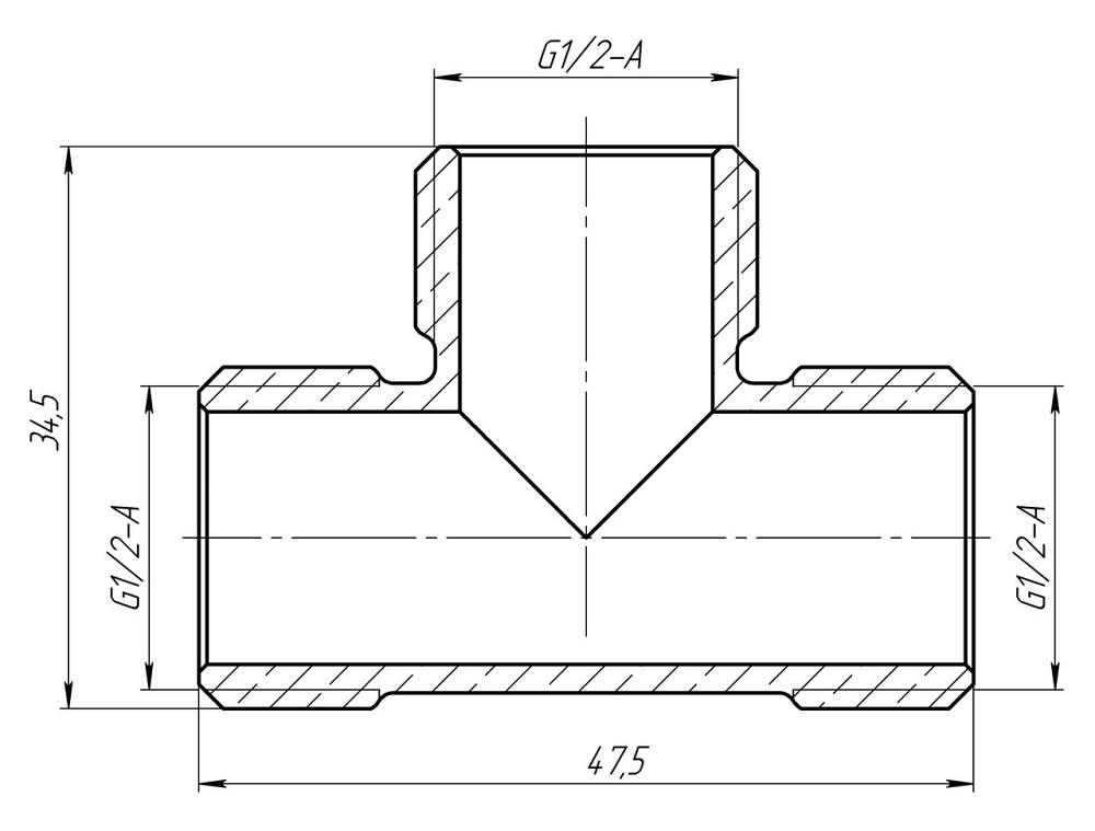 Трійник 1/2″ЗЗЗ латунний LT332S OPTIMUM (000030993) Київ - фото 3