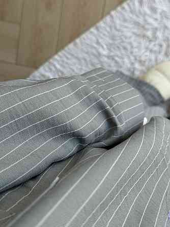 Жіночий базовий брючний костюм-двійка: сорочка та штани в смужку турецький тіар Сірий, 48/52 Одеса