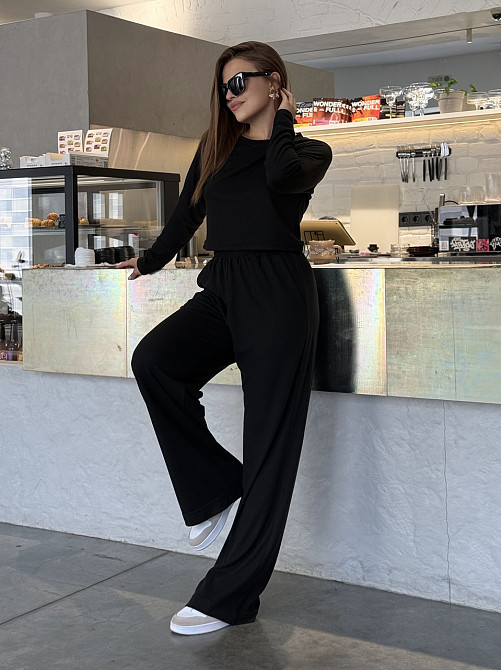 Жіночий костюм штани з лонгслівом рубчик Бежевий Харків - фото 9