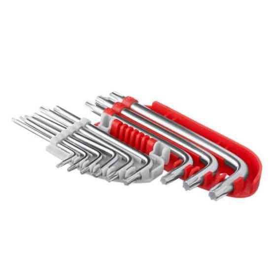 Набір ключів Г-подібних TORX, 9 шт., Т10-Т50, S2, професійні INTERTOOL HT-1821 Київ