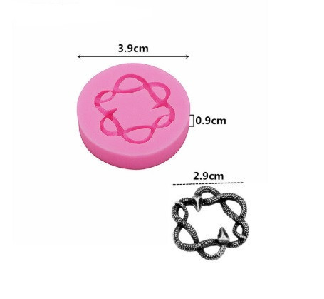 Молд силиконовый змея 39 мм розовый Киев - изображение 3