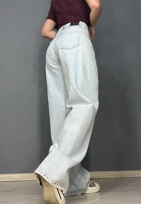 Джинсы женские Twin 1268-455 palazzo jeans широкие скошенный боковой шов палаццо высокая талия светло-голубые, светло-голубой, 38, 38, 80 см, 113 см Киев - изображение 14