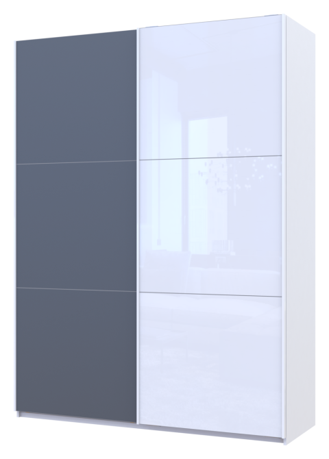 Шкаф-купе двухдверный Doros G-Caiser 180х60х240 см Белый/Графит/1 Скло (DRS-011019) Львов - изображение 2