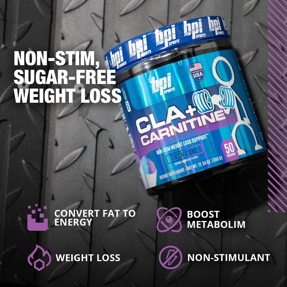 Жиросжигатель Bpi Sports CLA + Carnitine 700 г, Snow Cone Луцк - изображение 3