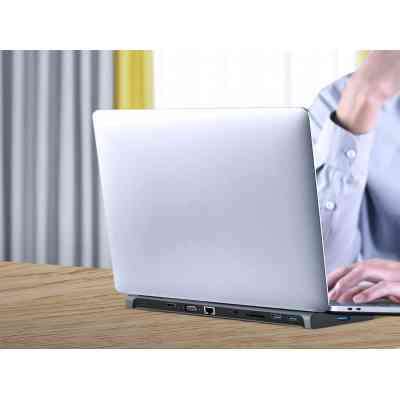 Концентратор Cablexpert USB-C 9-in-1 (USB-hub + HDMI/VGA/PD/CR/LAN/3.5mm) (A-CM-COMBO10-01) Винница