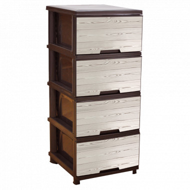 Комод пластиковый Дерево тёмное коричневый Алеана 95х46х39 Одесса - изображение 2