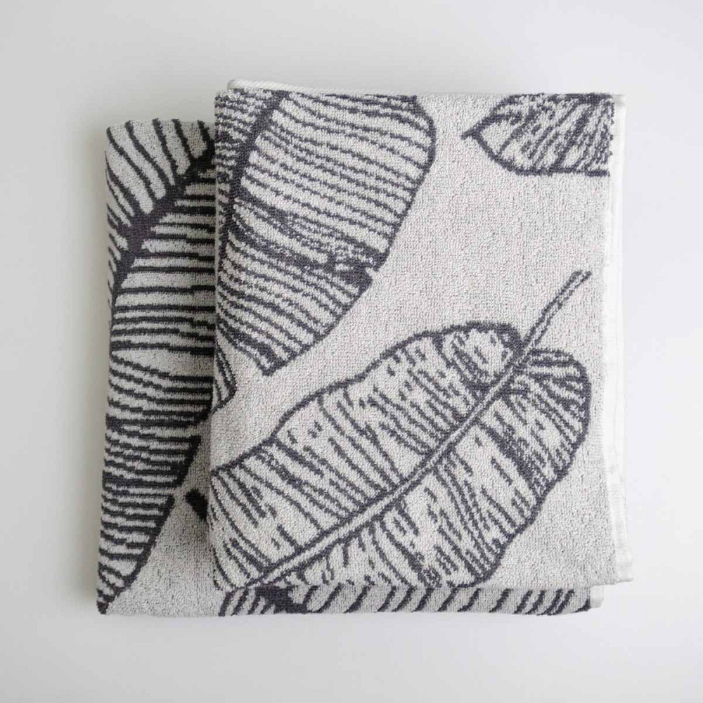 Набор махровых полотенец с рисунком перо 3шт GM Textile 50х90см, 50х90см, 70х140см 400г/м2 (Серый) Сумы - изображение 3