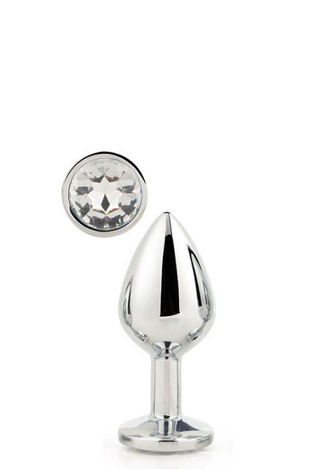 DT21785 Анальная пробка с камнем GLEAMING LOVE SILVER PLUG SMALL Sex Aura Киев - изображение 1