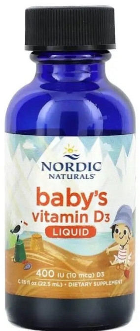 Витамин D3 для детей Nordic Naturals Baby's Vitamin D3 10 мкг 22,5 мл Киев - изображение 1