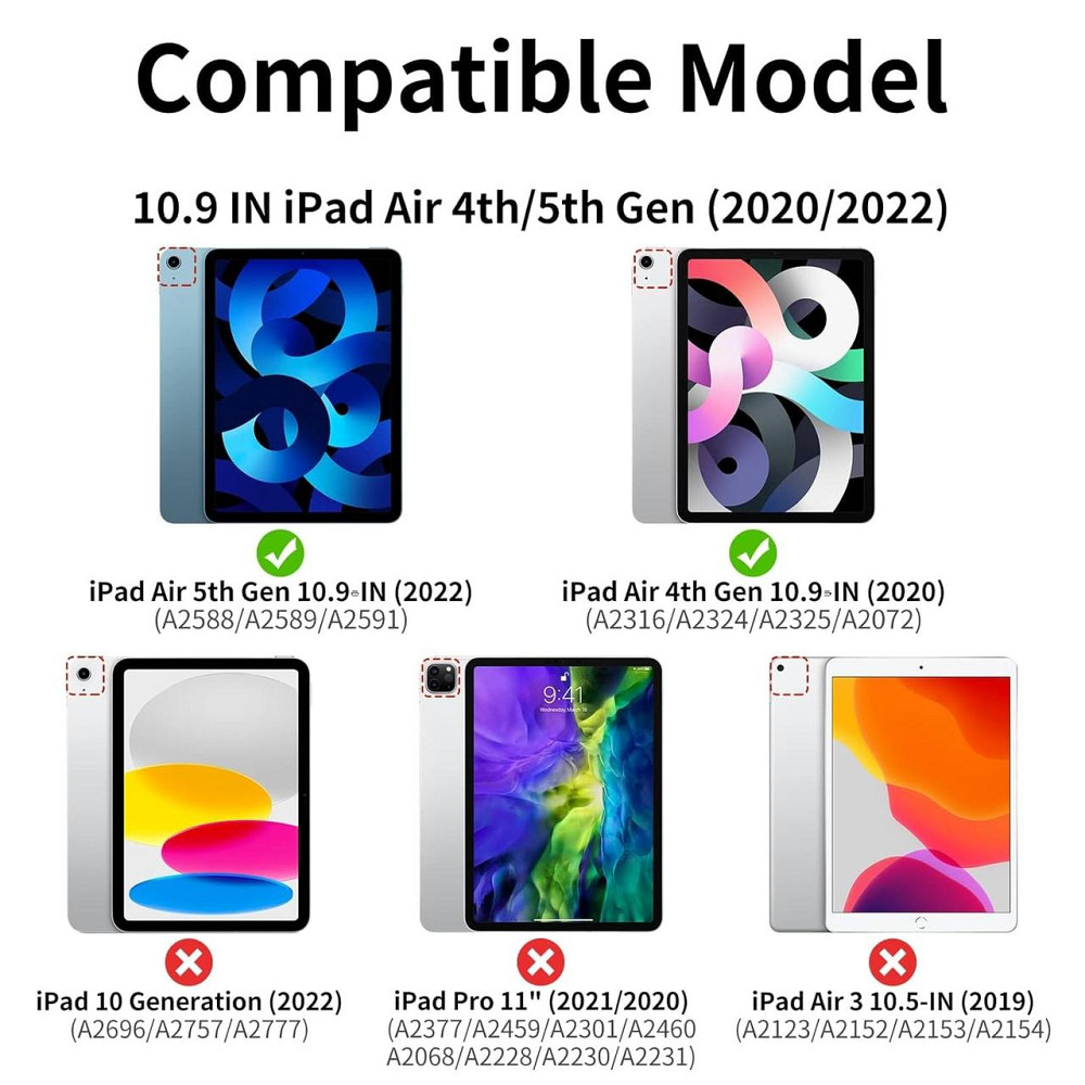 Фирменный чехол BUKOOR для iPad A16 2025/iPad 10-го поколения (2022) A2696 / A2757 / A2777 Днепр - изображение 3