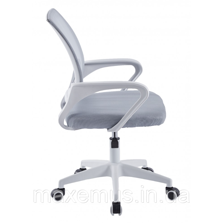 Офисное кресло с подлокотниками BN 619 компьютерное кресло с сетчатой спинкой бело-серое Мостиска - изображение 5