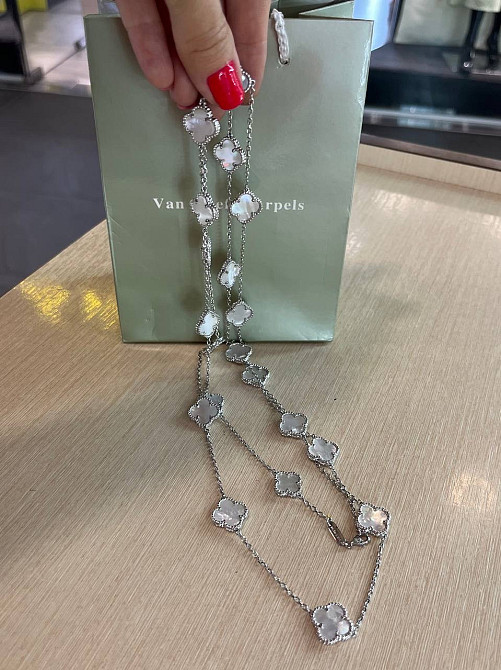 Подвеска Van Cleef  20 элементов  Перламутр, белое золото Одесса - изображение 1