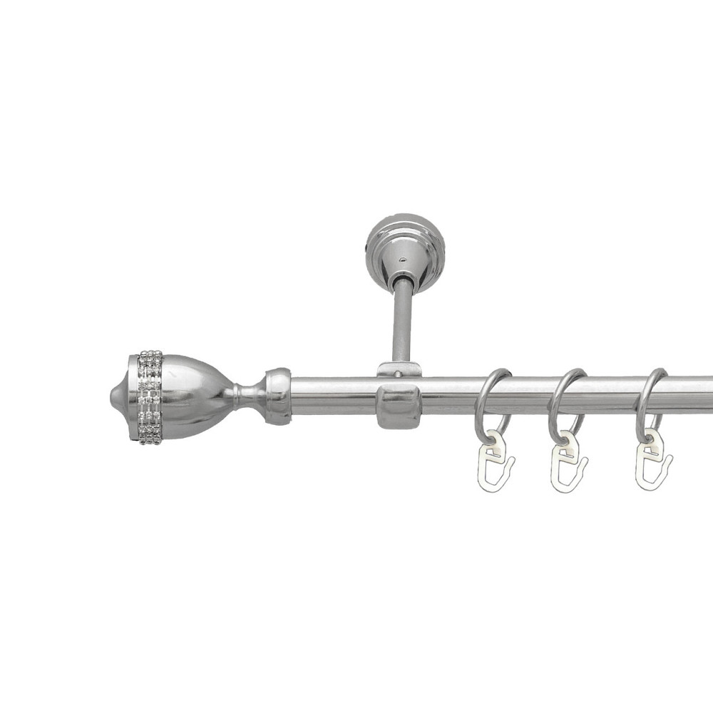 Карниз Orvit Етернія металевий однорядний відкритий Хром 16 мм 160 см (7387647) Львов - изображение 1