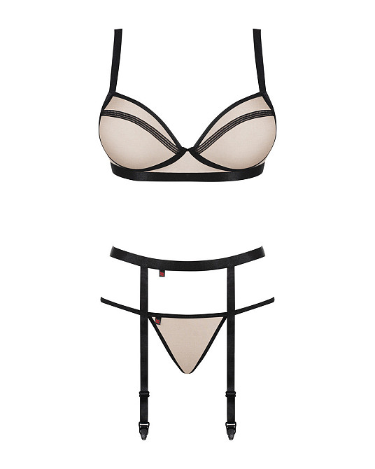 Комплект с поясом для чулок Obsessive Nudelia set L/XL Sex Aura Киев - изображение 5