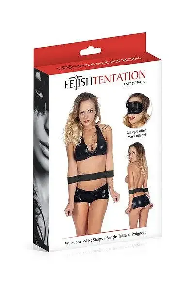 Фіксатор для талії і рук Fetish Tentation Waist and Wrist Straps з маскою на очі Львов - изображение 3