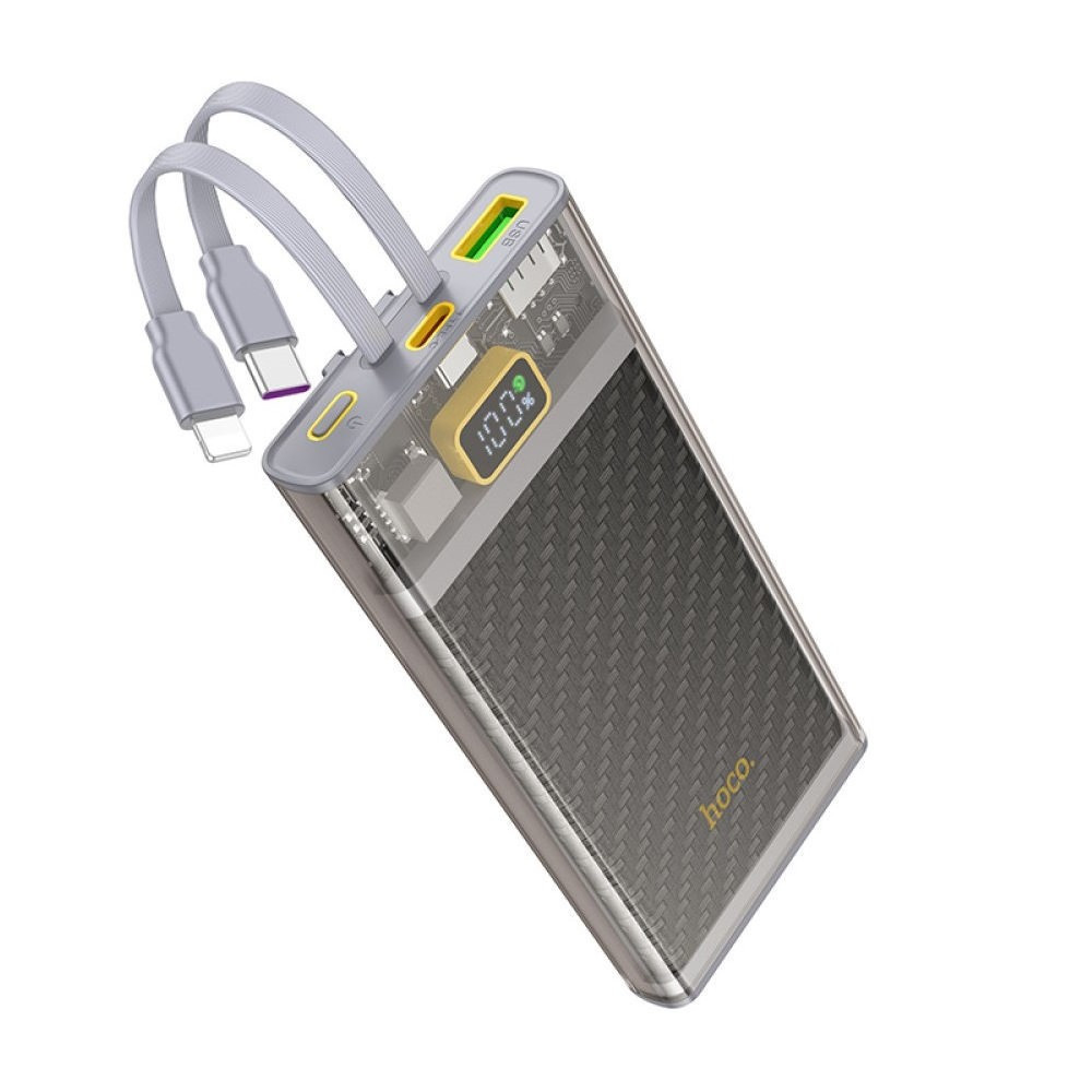 Зовнішній акумулятор HOCO J104 Discovery edition 22.5W fully compatible power bank with cable(10000mAh) Gray Київ - фото 1