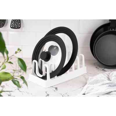 Аксесуар кухонний Ardesto Підставка для кришок, 35х15.2х11.7см, пластик, білий (AR4035L) Вінниця