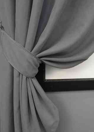 Комплект коротких штор VR-Textil Мікровелюр Petek № 1485ш Сірий 130х170 см 2 шт (35-0211) Київ