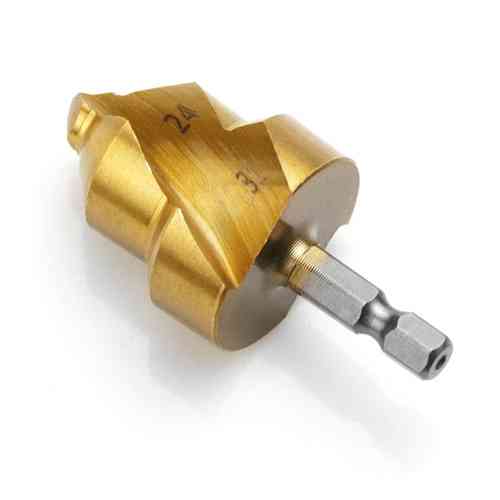 Ступенчатое сверло 24-31мм для PPR труб и восстановления фитингов, титан Вінниця