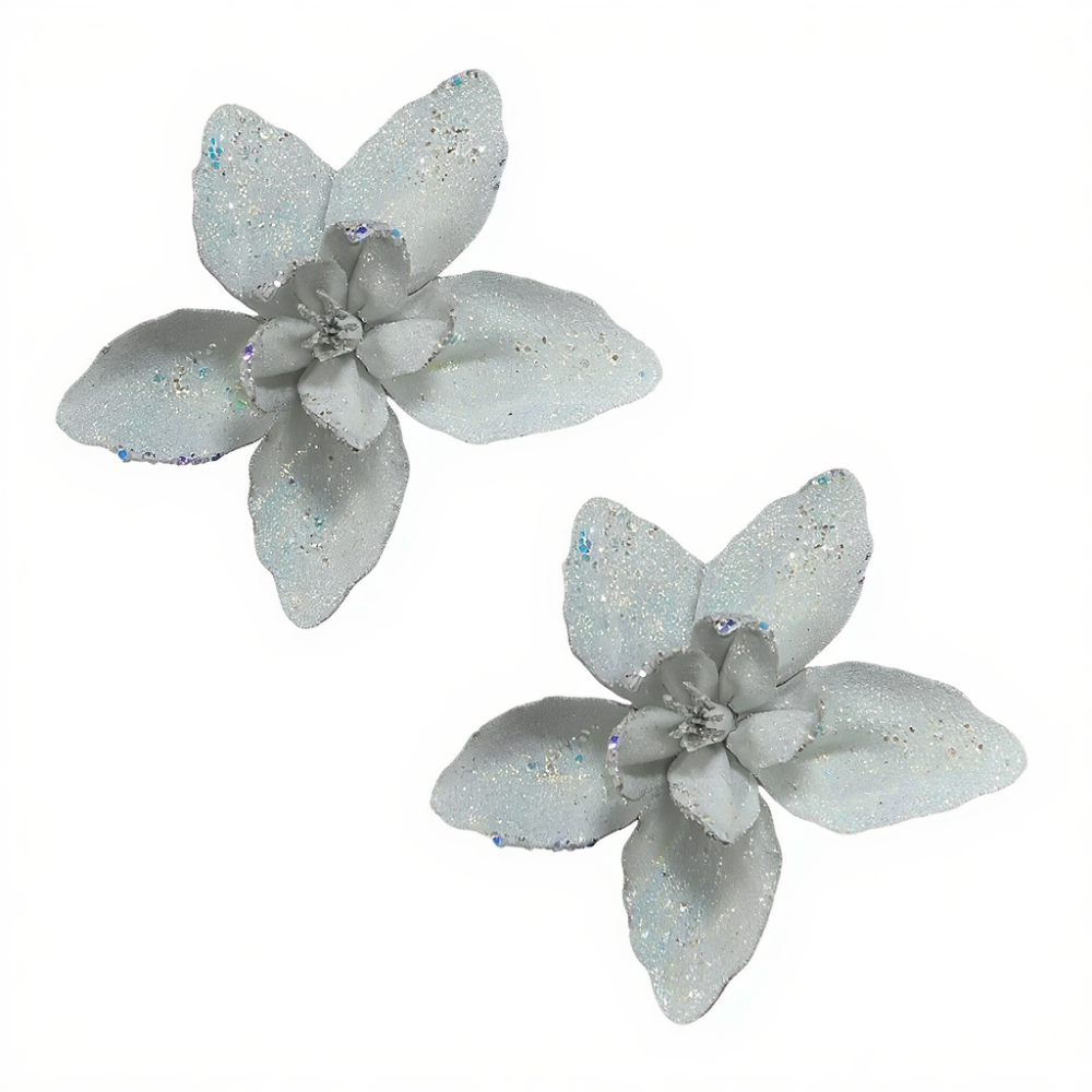 Набор новогодних цветков на елку Лилия 2 (шт) Ø15 (см) Белый Dashuri 8066770907 Киев - изображение 1