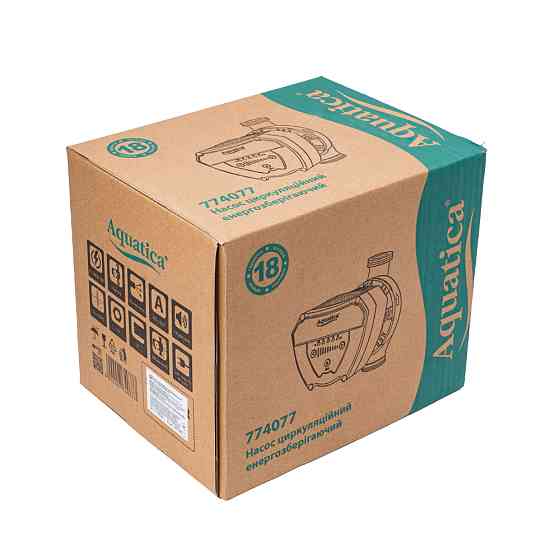 Aquatica Насос циркуляционный энергосберегающий 8-130Вт Hmax 8м Qmax 133л/мин Ø2" 180мм + гайки Коломия