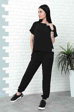 Літній костюм зі штанами на резинці "My day" оптом | Норма і батал Чорний, 50-52 Київ